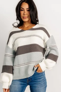 Baltic Born Glasgow Knit Sweater | Ivory Stripe