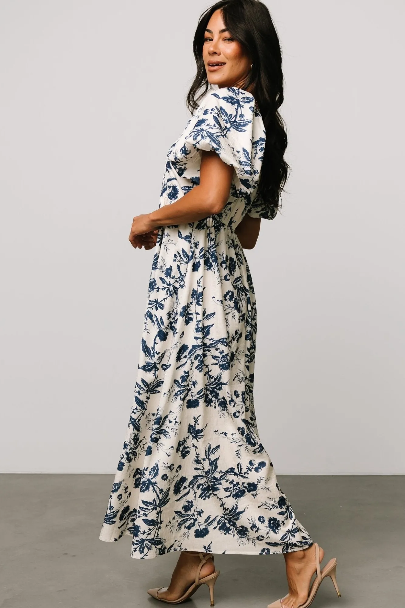 Baltic Born Graceland Maxi Dress | Cream + Navy Floral