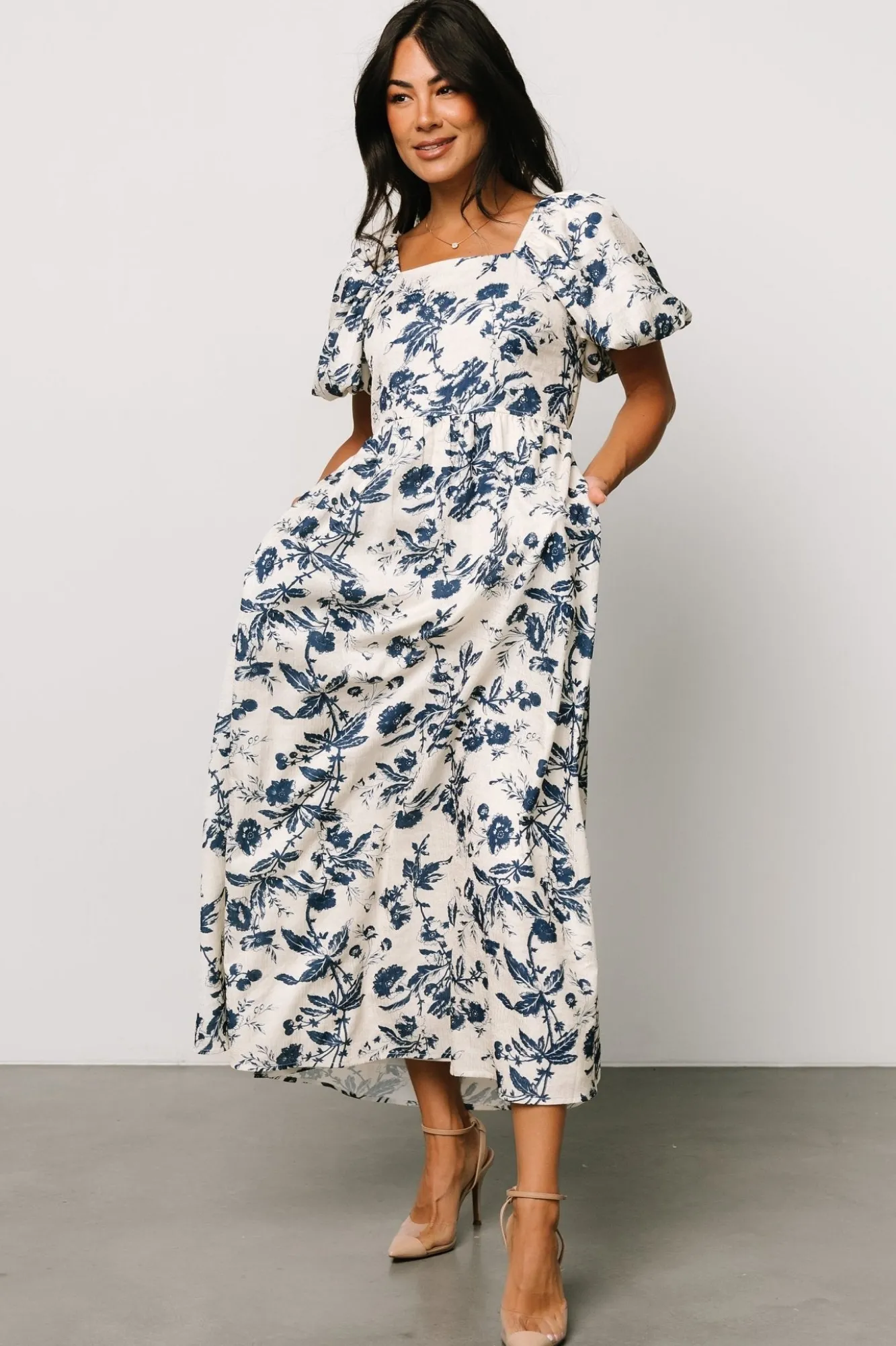 Baltic Born Graceland Maxi Dress | Cream + Navy Floral