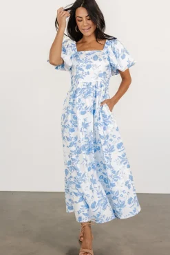 Baltic Born Graceland Maxi Dress | White + Blue Floral