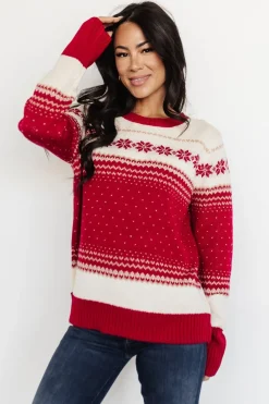 Baltic Born Griffin Knit Sweater | Red Multi
