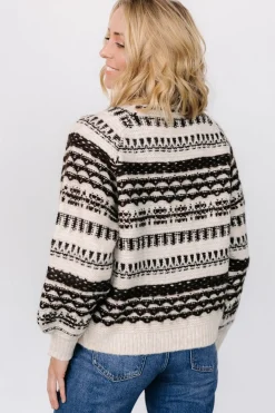 Baltic Born Guadalupe Mock Neck Sweater | Ivory + Chocolate