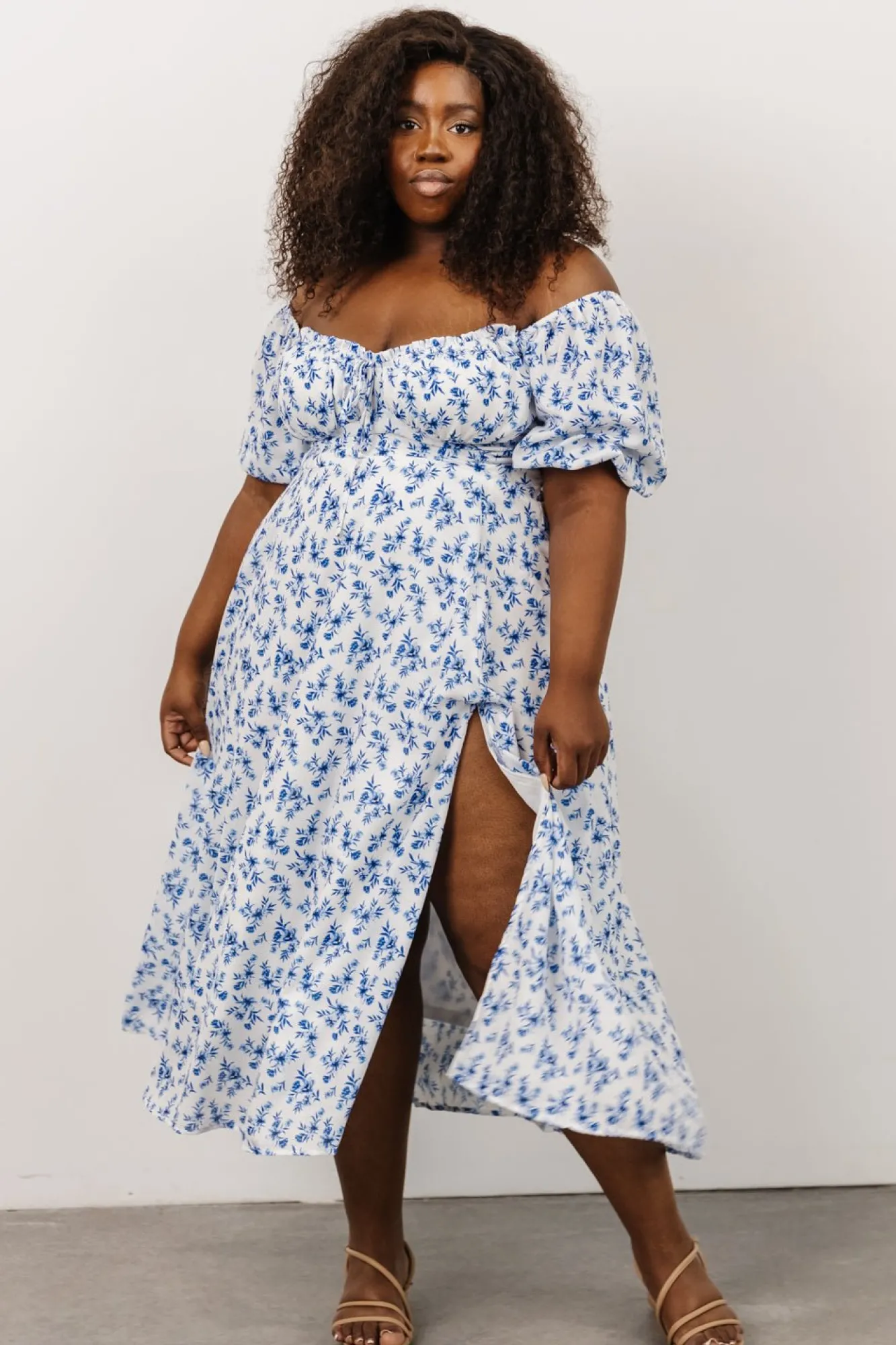 Baltic Born Gwen Smocked Midi Dress | Blue Floral