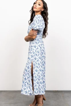 Baltic Born Gwen Smocked Midi Dress | Blue Floral