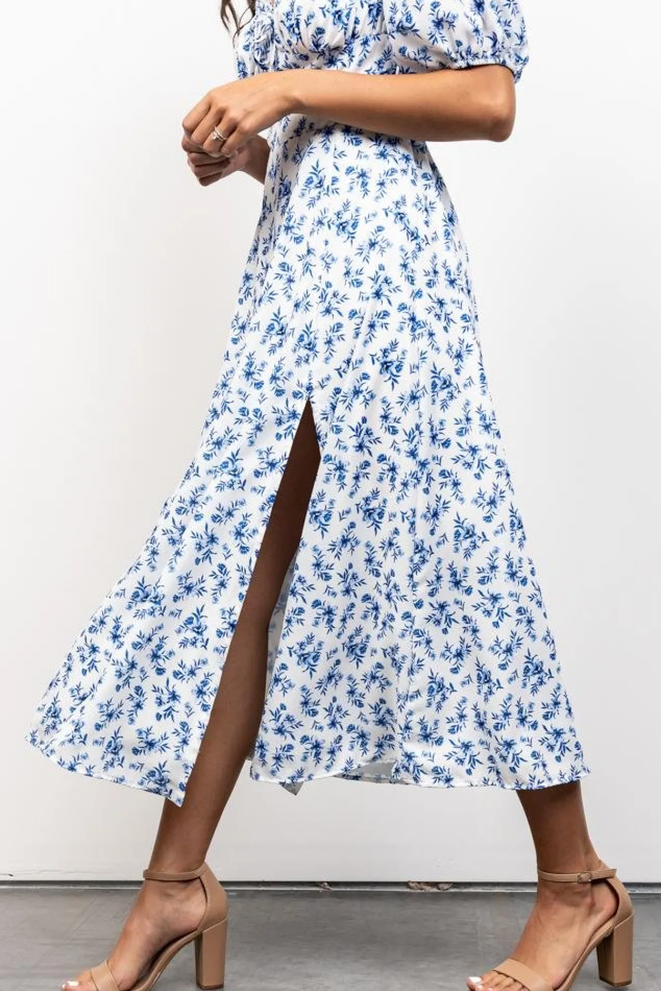 Baltic Born Gwen Smocked Midi Dress | Blue Floral