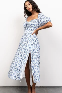 Baltic Born Gwen Smocked Midi Dress | Blue Floral