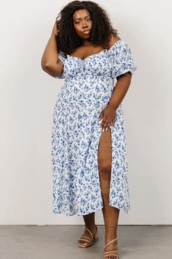 Baltic Born Gwen Smocked Midi Dress | Blue Floral