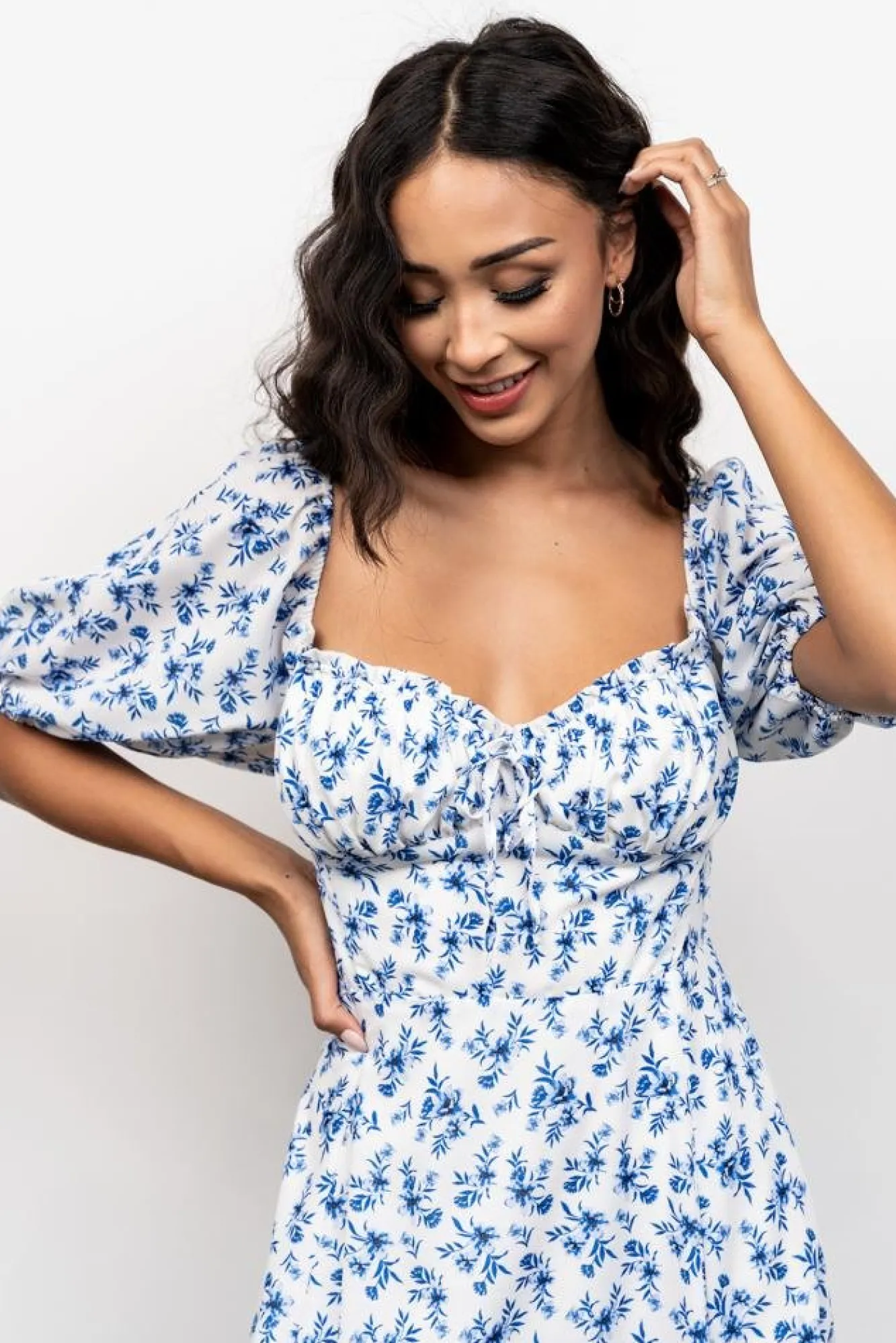 Baltic Born Gwen Smocked Midi Dress | Blue Floral