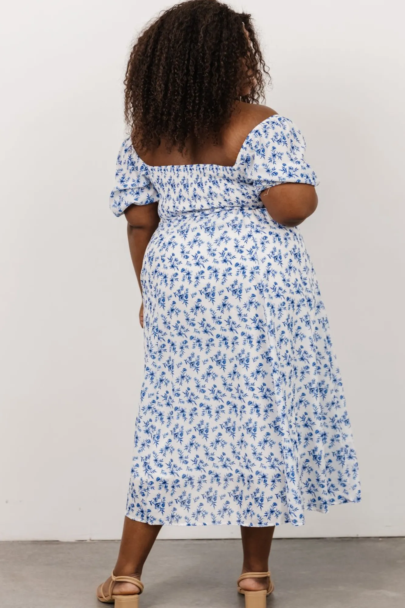 Baltic Born Gwen Smocked Midi Dress | Blue Floral