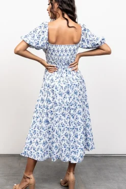 Baltic Born Gwen Smocked Midi Dress | Blue Floral