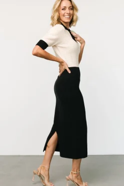 Baltic Born Gwendolyn Collared Midi Dress | Navy + Cream