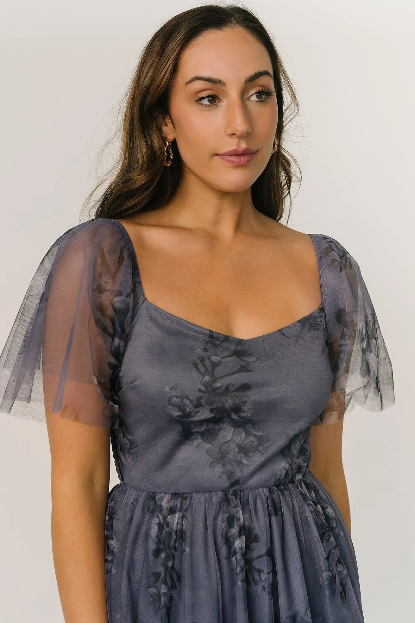 Baltic Born Gwyneth Tulle Midi Dress | Slate Blue Multi