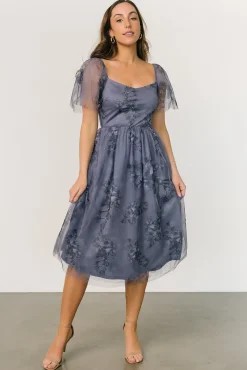 Baltic Born Gwyneth Tulle Midi Dress | Slate Blue Multi