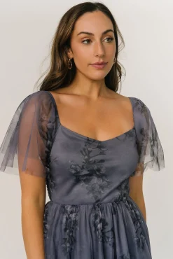 Baltic Born Gwyneth Tulle Midi Dress | Slate Blue Multi