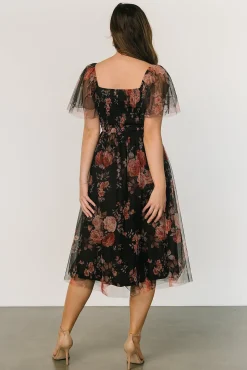 Baltic Born Gwyneth Tulle Midi Dress | Black Multi