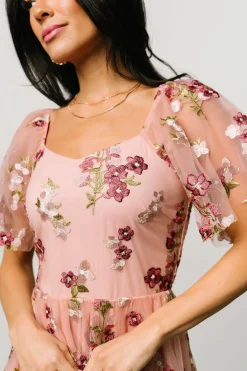 Baltic Born Gwyneth Tulle Midi Dress | Blush Floral