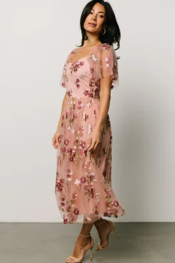 Baltic Born Gwyneth Tulle Midi Dress | Blush Floral