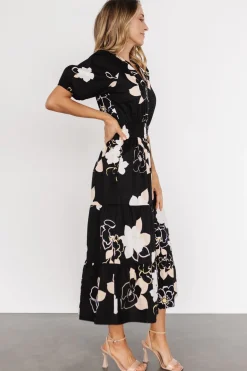 Baltic Born Hacienda Tiered Midi Dress | Black Multi