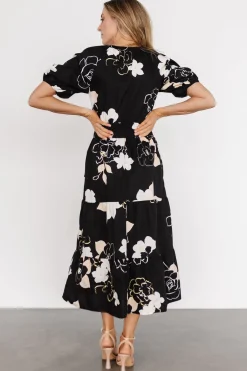 Baltic Born Hacienda Tiered Midi Dress | Black Multi