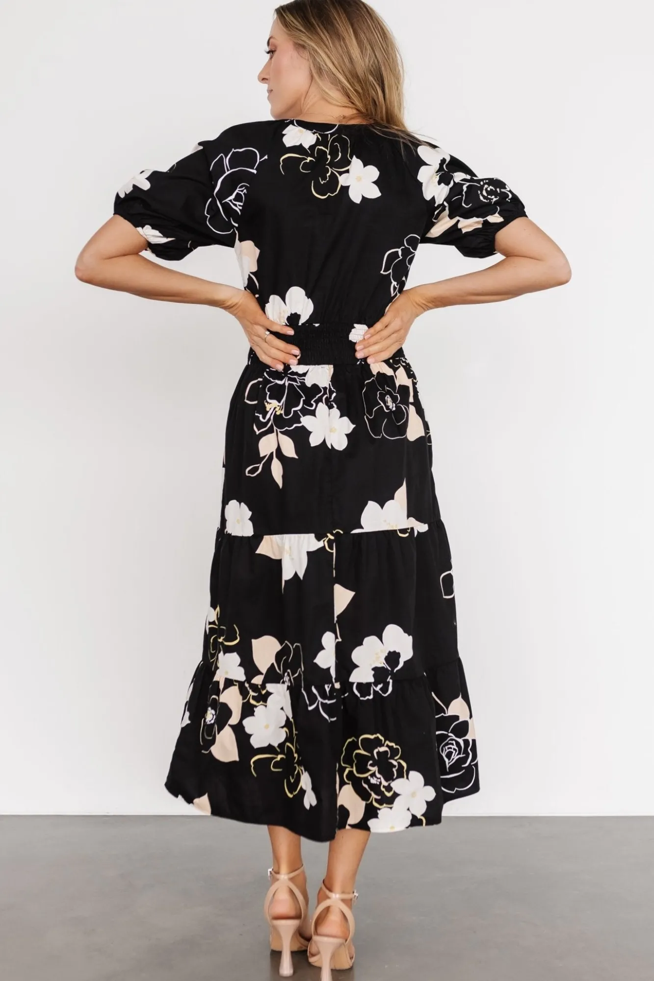 Baltic Born Hacienda Tiered Midi Dress | Black Multi
