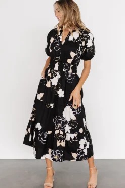 Baltic Born Hacienda Tiered Midi Dress | Black Multi
