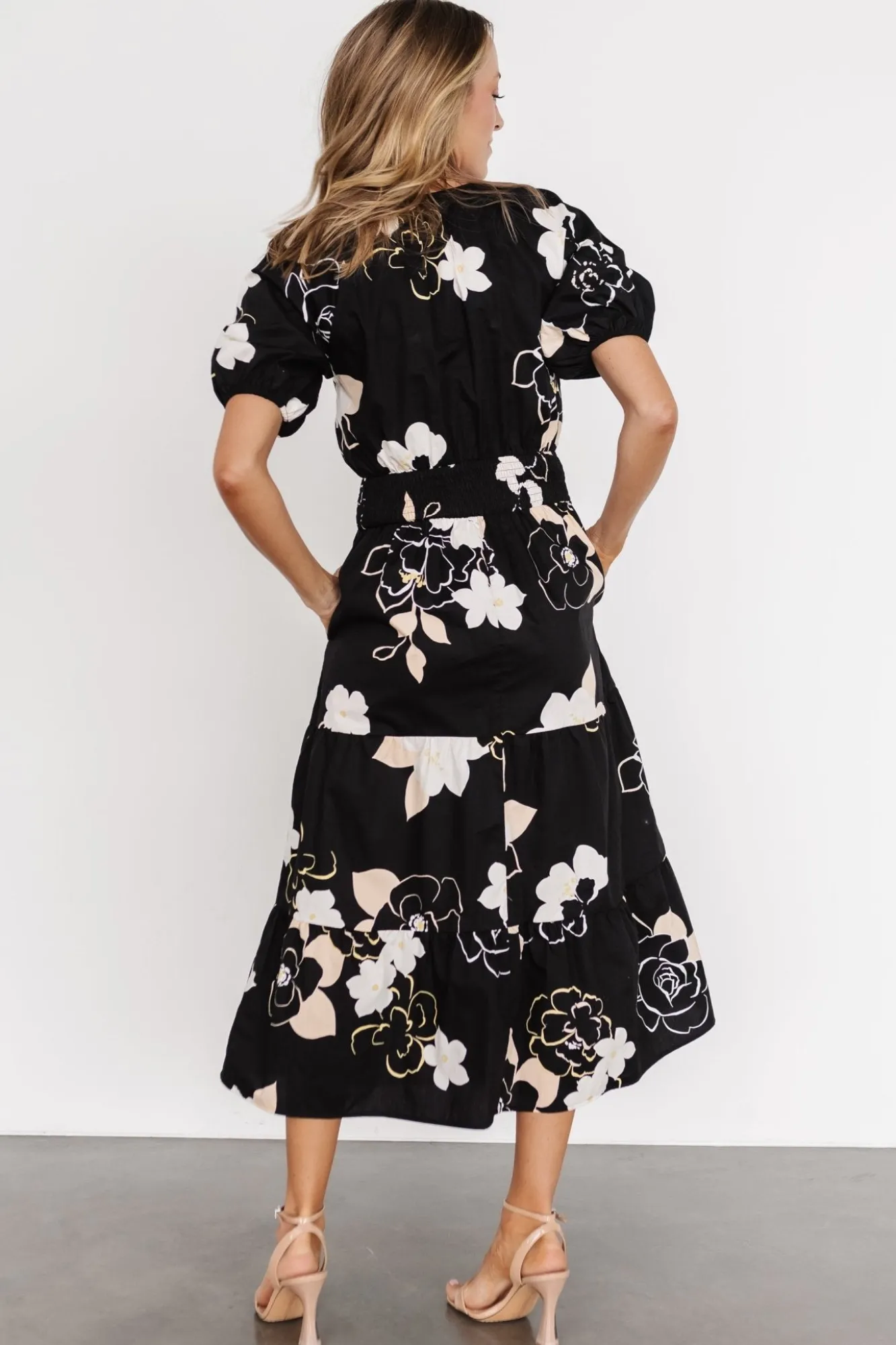 Baltic Born Hacienda Tiered Midi Dress | Black Multi