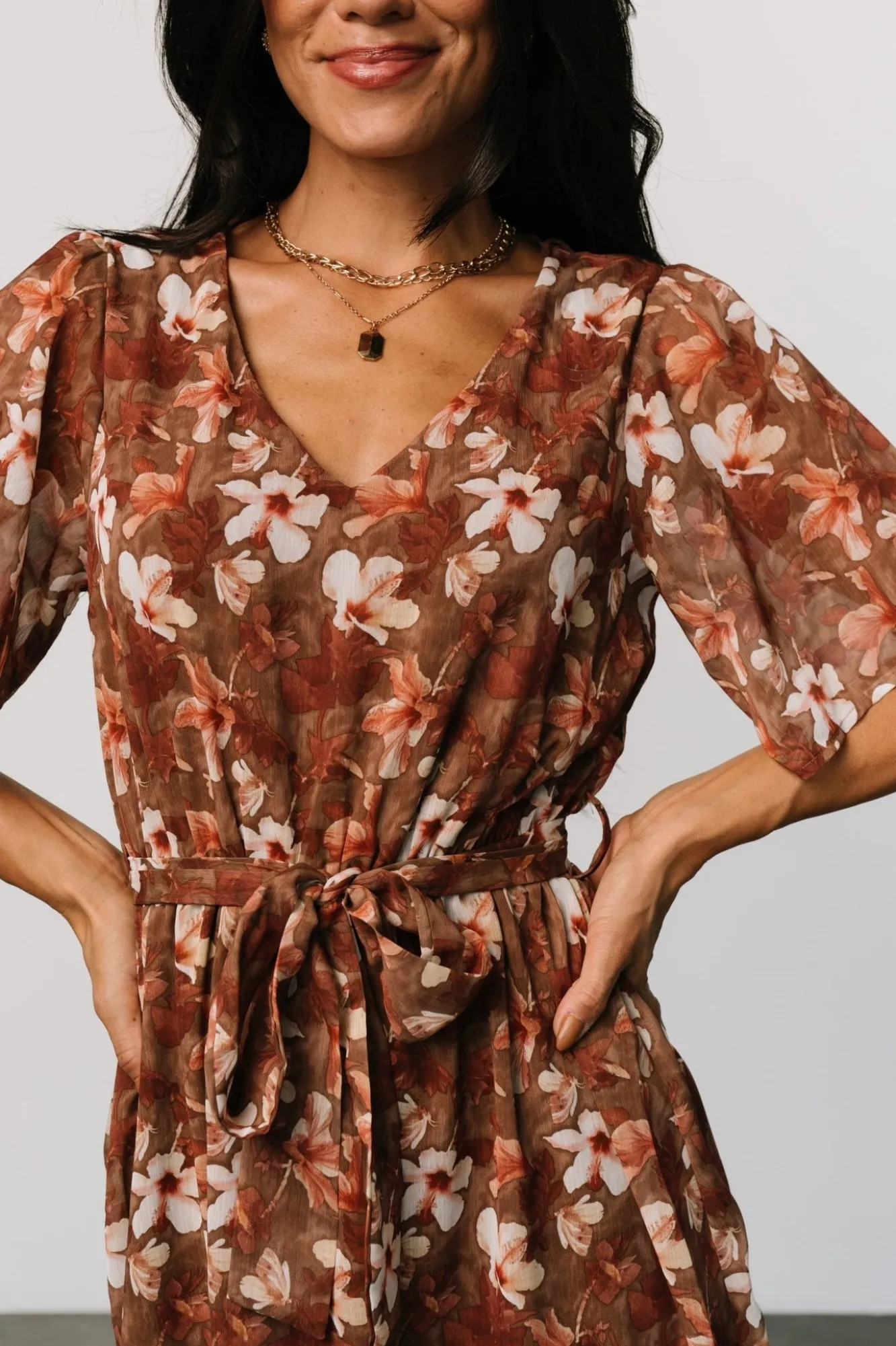 Baltic Born Hailey Short Dress | Rust Floral