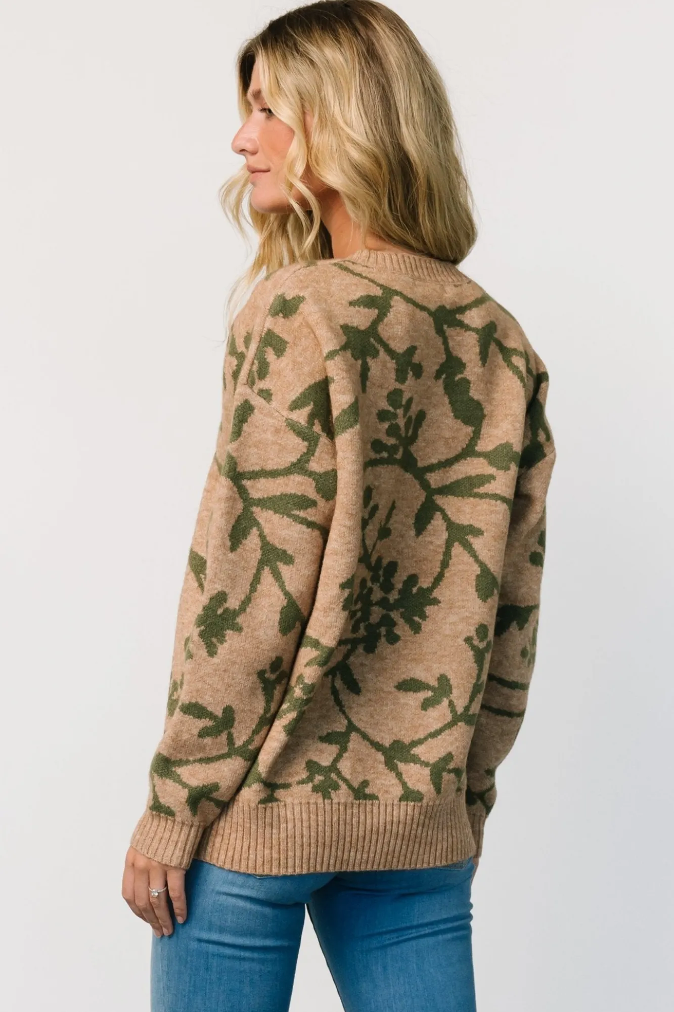 Baltic Born Hallstatt Sweater | Camel + Green Print