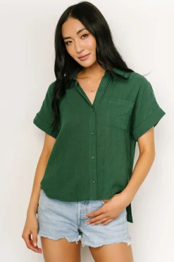 Baltic Born Hammond Short Sleeve Top | Dark Green