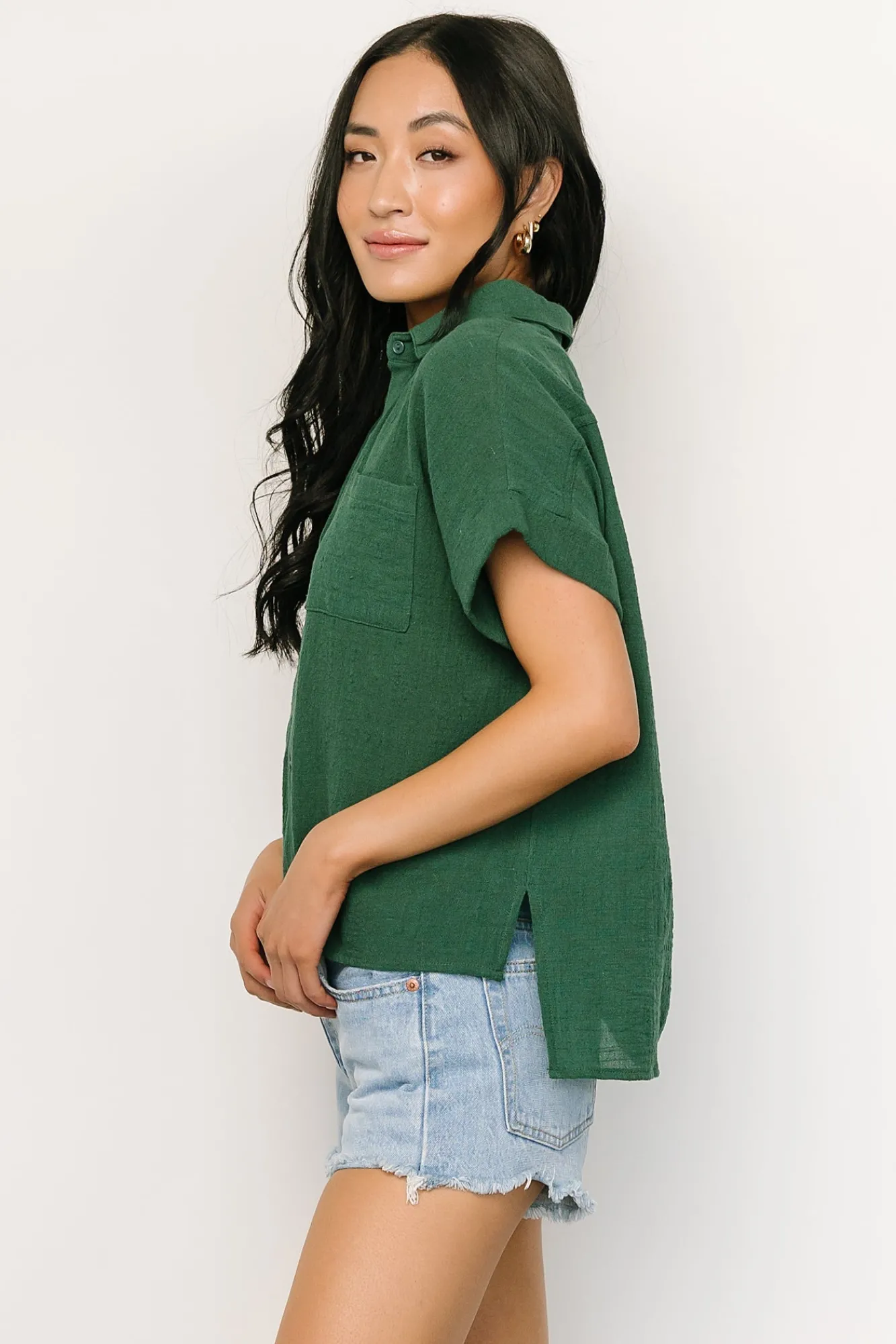 Baltic Born Hammond Short Sleeve Top | Dark Green