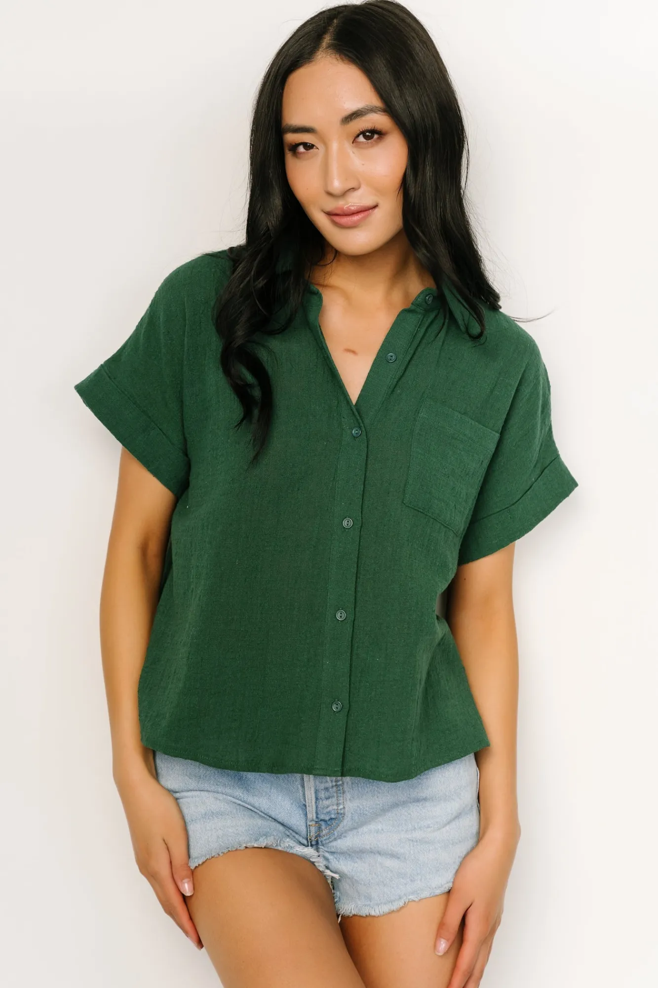 Baltic Born Hammond Short Sleeve Top | Dark Green