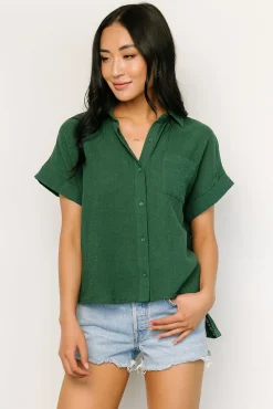 Baltic Born Hammond Short Sleeve Top | Dark Green