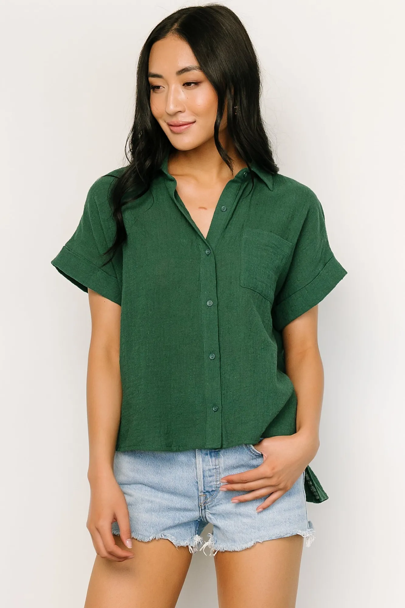 Baltic Born Hammond Short Sleeve Top | Dark Green