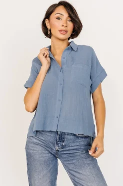 Baltic Born Hammond Short Sleeve Top | Slate Blue