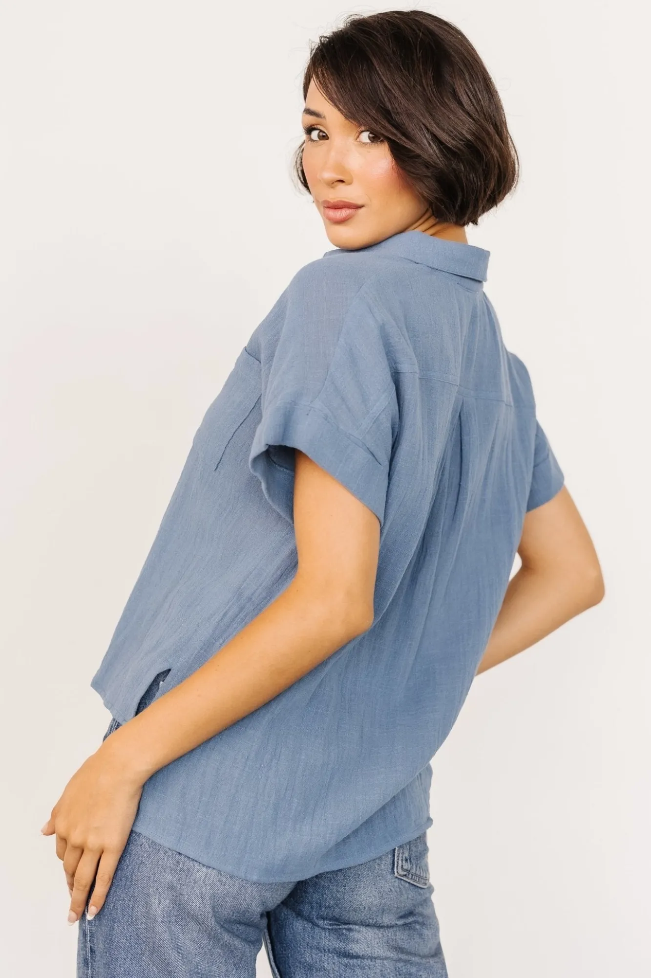 Baltic Born Hammond Short Sleeve Top | Slate Blue