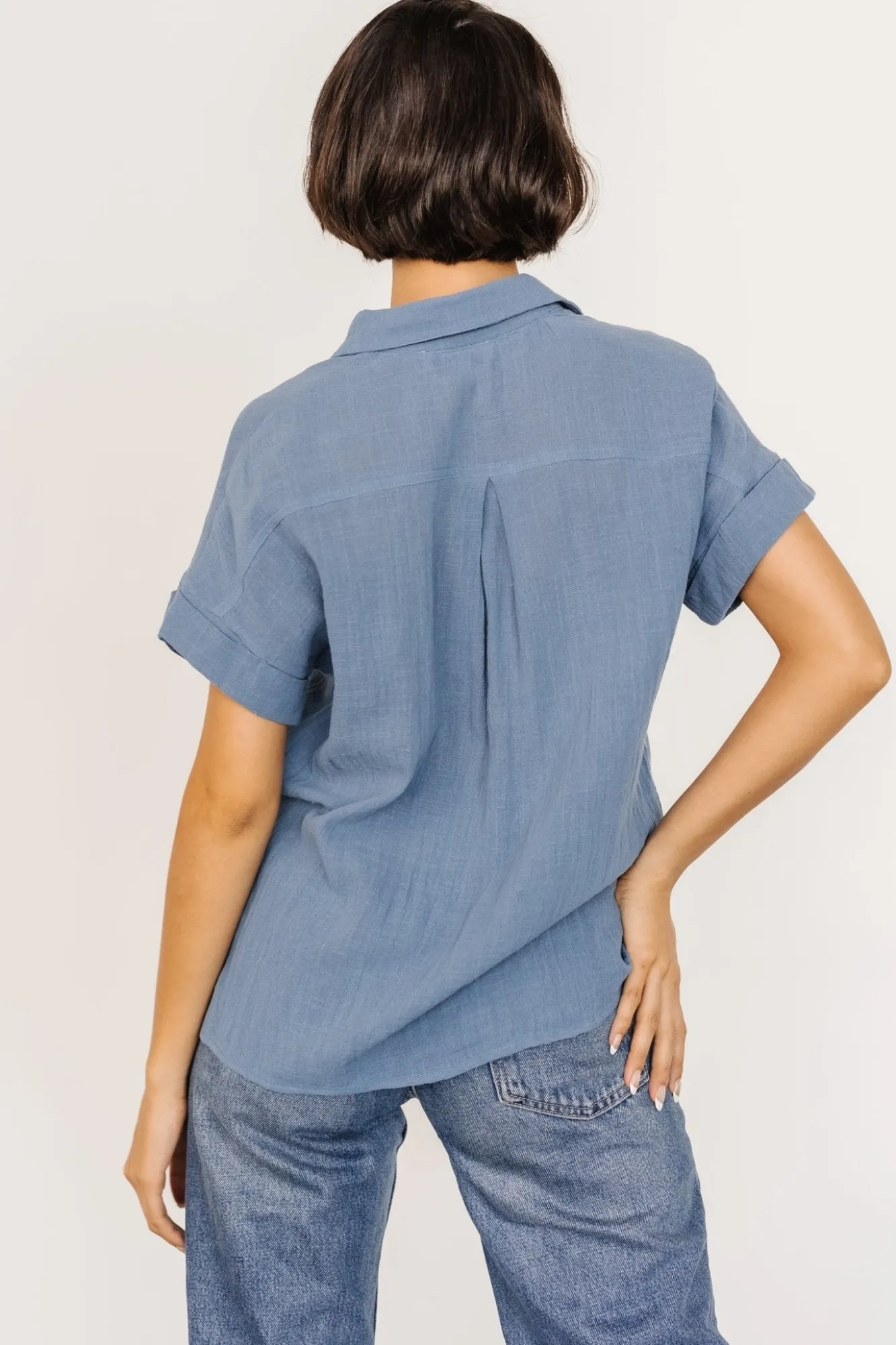 Baltic Born Hammond Short Sleeve Top | Slate Blue