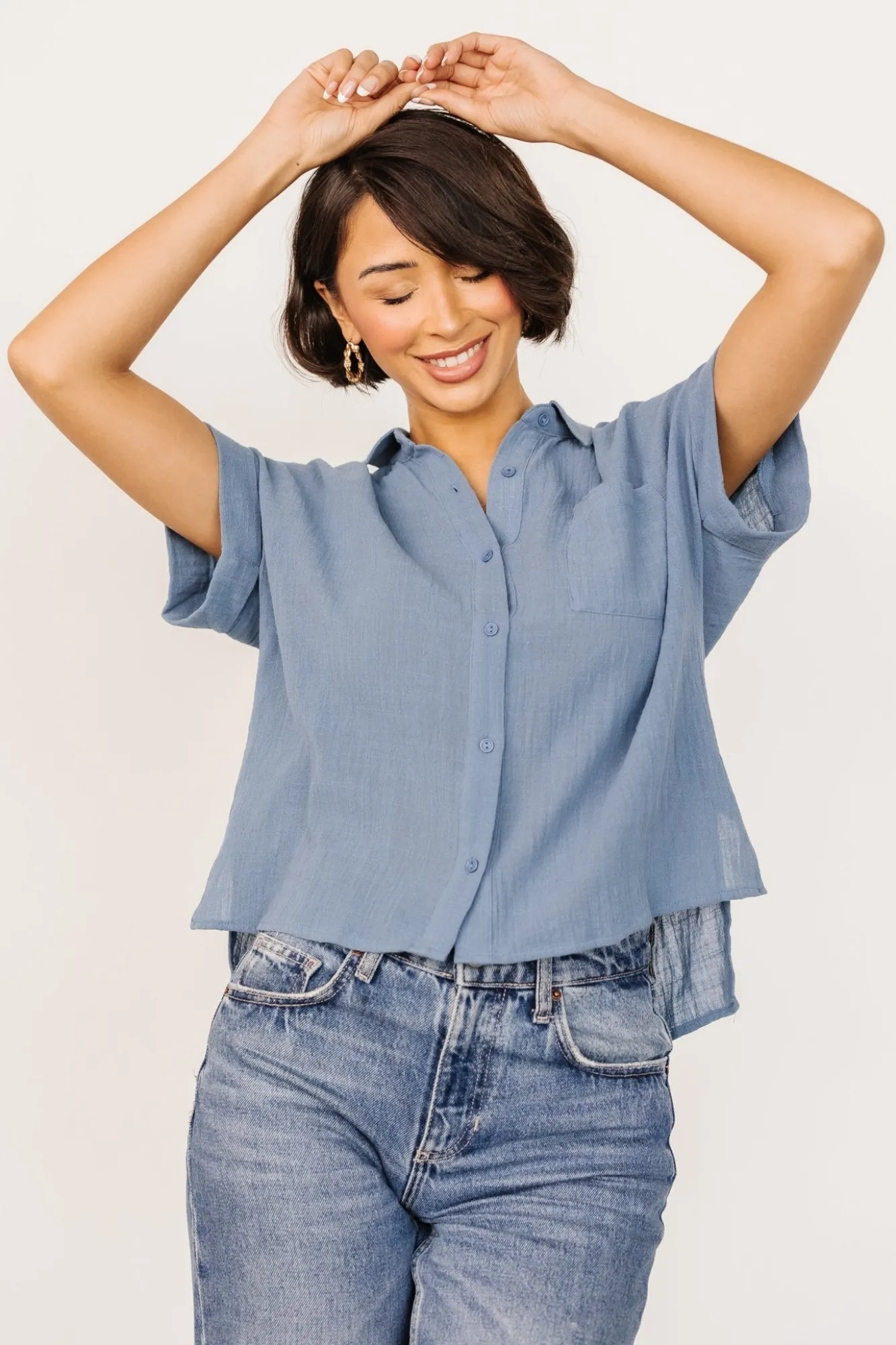 Baltic Born Hammond Short Sleeve Top | Slate Blue