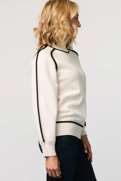 Baltic Born Harrington Sweater | Cream + Black
