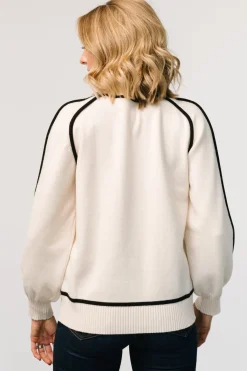 Baltic Born Harrington Sweater | Cream + Black