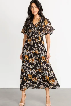 Baltic Born Hathaway Midi Dress | Black Floral