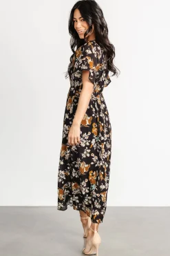 Baltic Born Hathaway Midi Dress | Black Floral