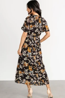 Baltic Born Hathaway Midi Dress | Black Floral