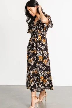 Baltic Born Hathaway Midi Dress | Black Floral