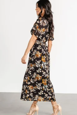 Baltic Born Hathaway Midi Dress | Black Floral