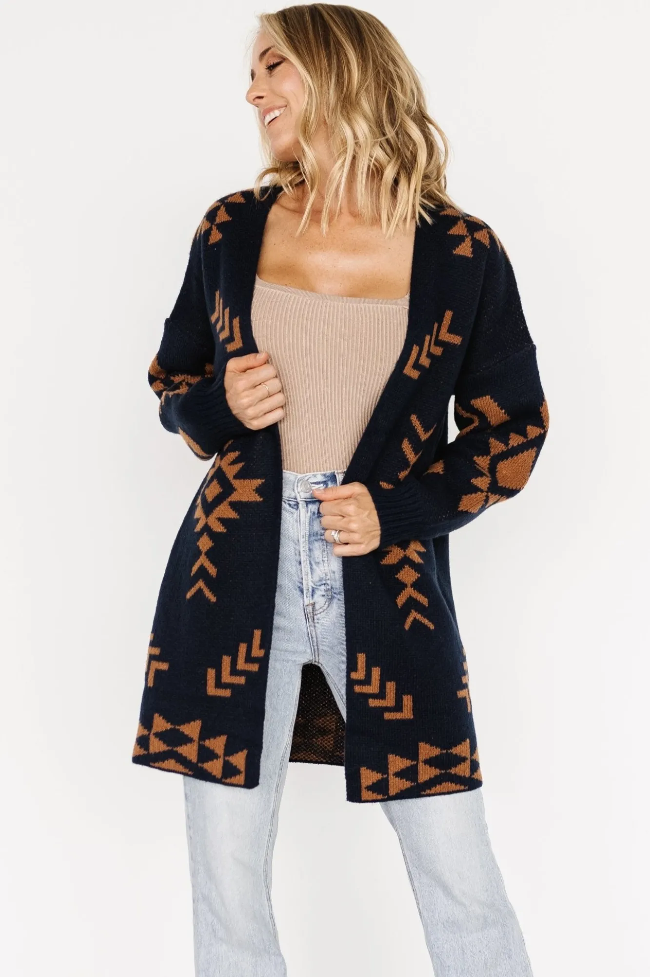 Baltic Born Hays Oversized Cardigan | Navy + Camel