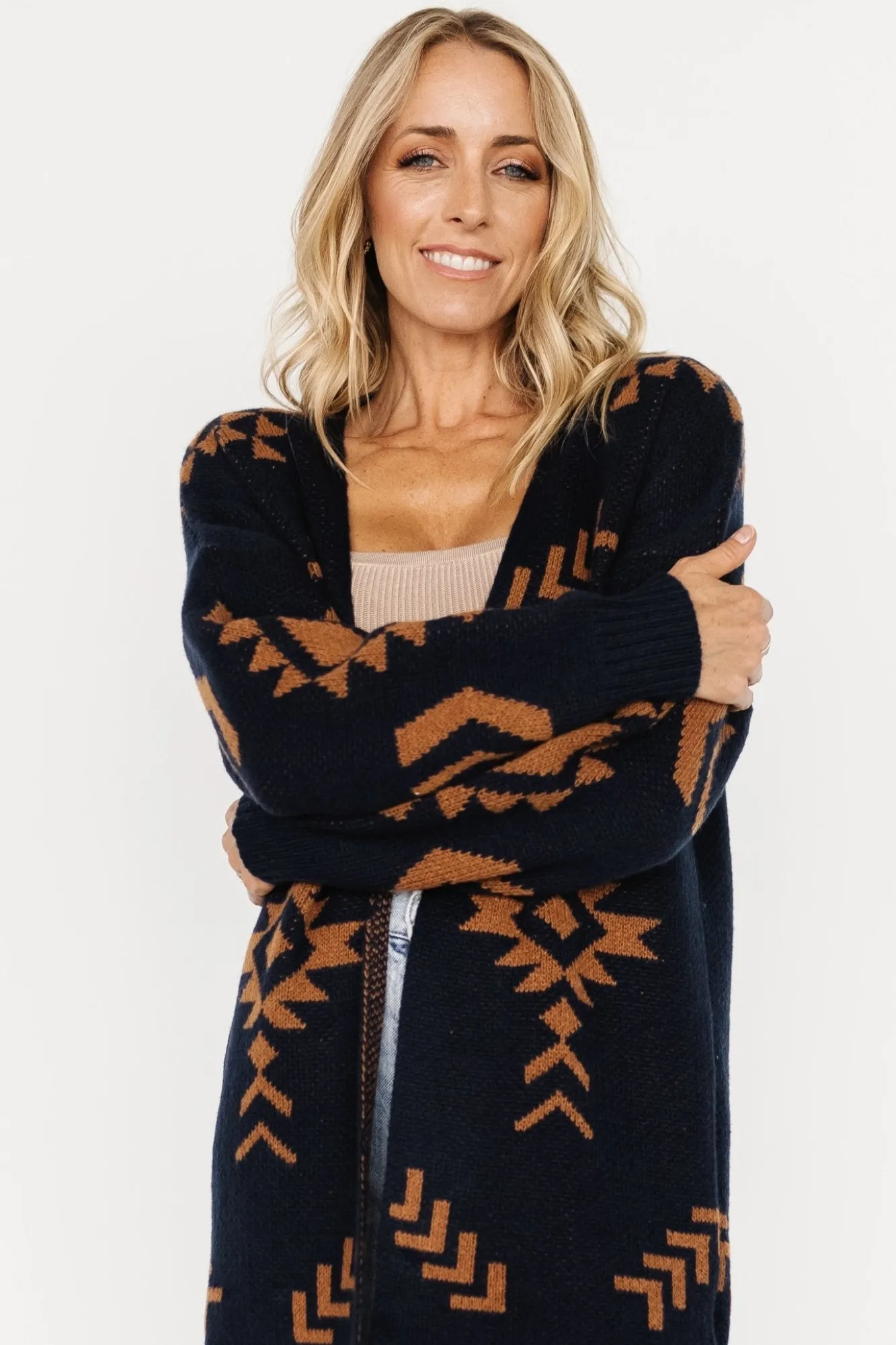 Baltic Born Hays Oversized Cardigan | Navy + Camel