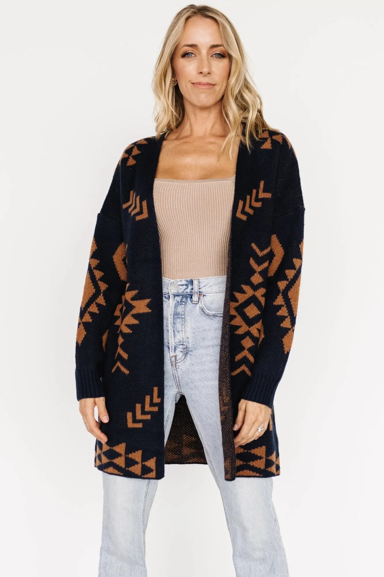 Baltic Born Hays Oversized Cardigan | Navy + Camel