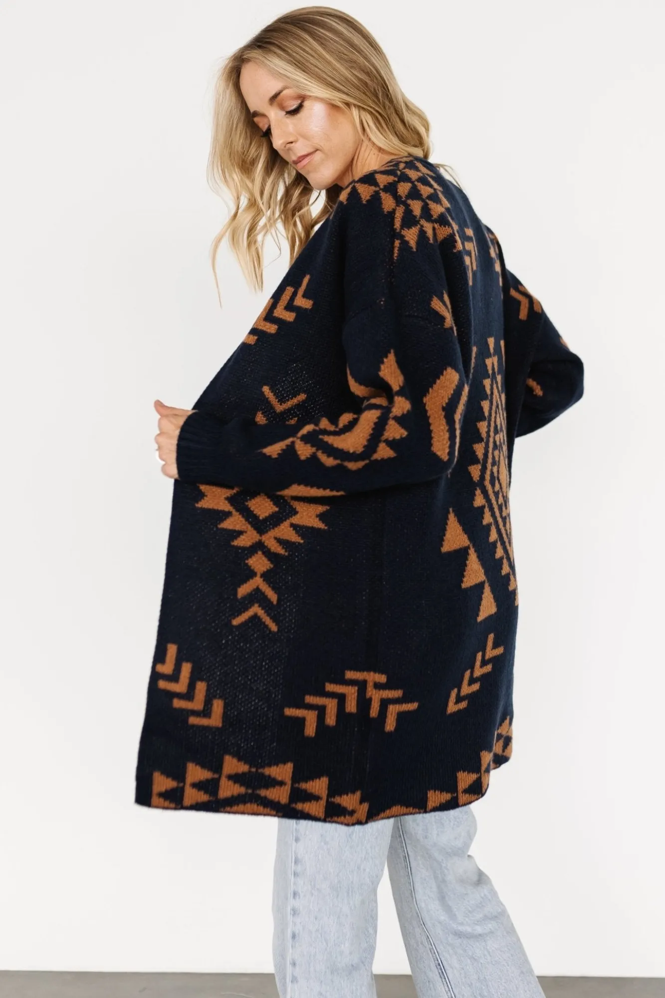 Baltic Born Hays Oversized Cardigan | Navy + Camel