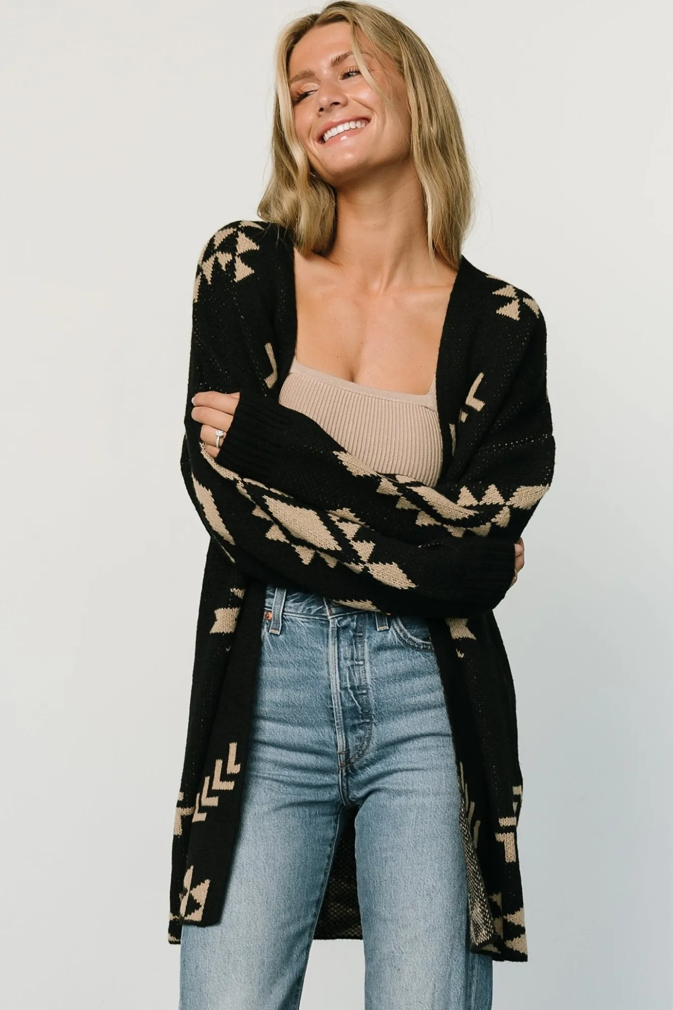 Baltic Born Hays Oversized Cardigan | Black + Tan