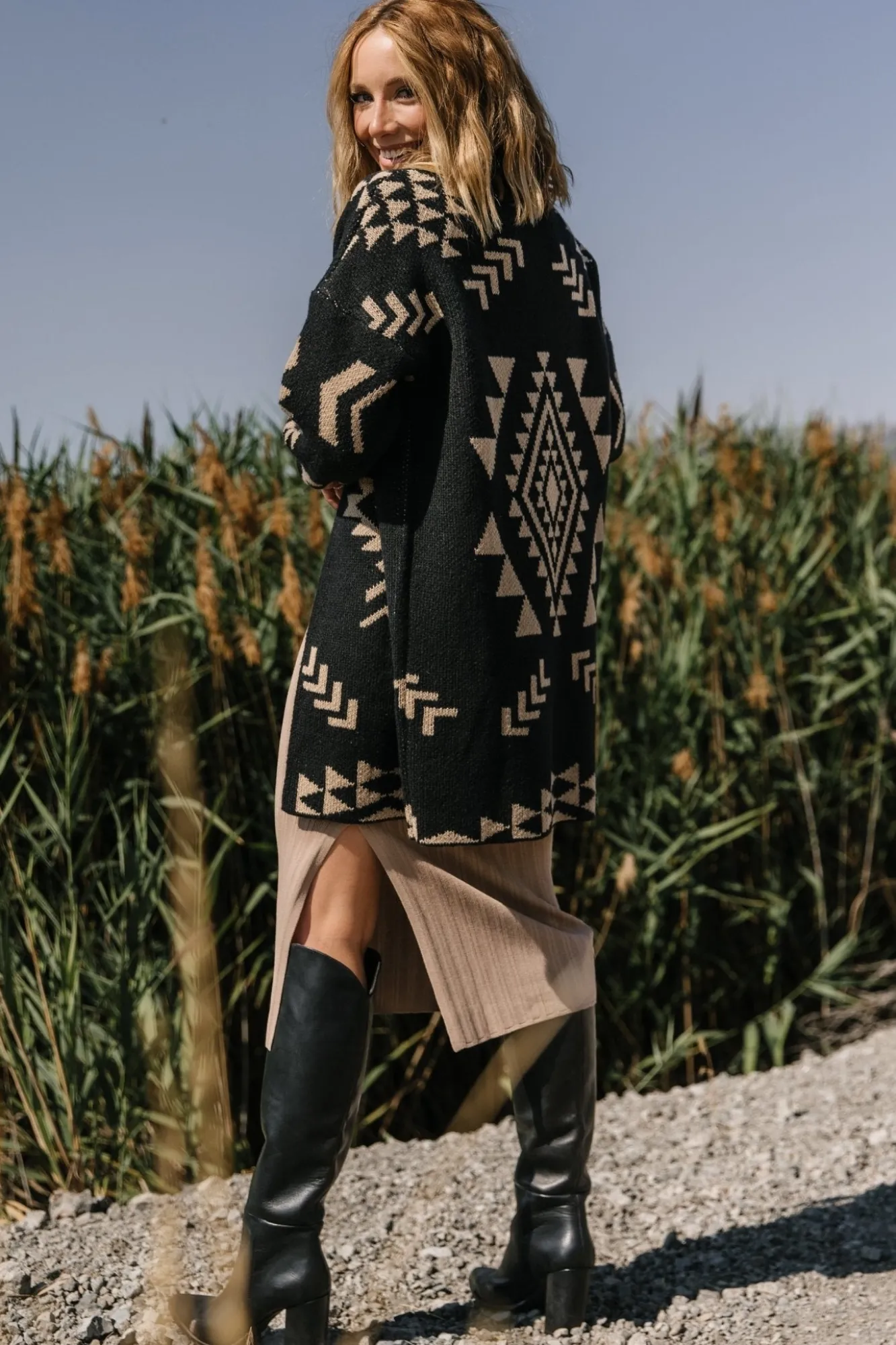 Baltic Born Hays Oversized Cardigan | Black + Tan